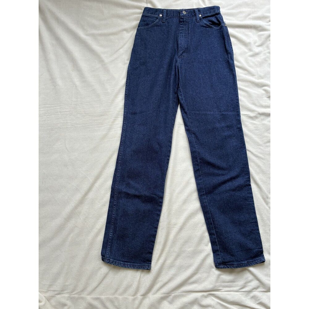 Vintage 90s Wrangler High Rise Cowboy Cut Jeans Dark Indigo Made in USA